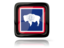 Flag of state of Wyoming. Square icon with reflection. Download icon