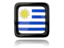 Uruguay. Square icon with reflection. Download icon.