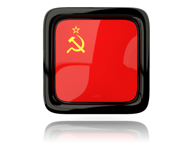 Square icon with reflection. Download flag icon of Soviet Union at PNG format