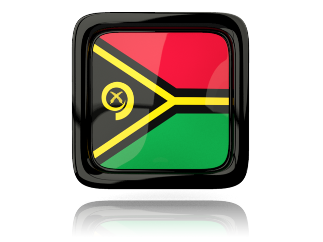 Square icon with reflection. Download flag icon of Vanuatu at PNG format