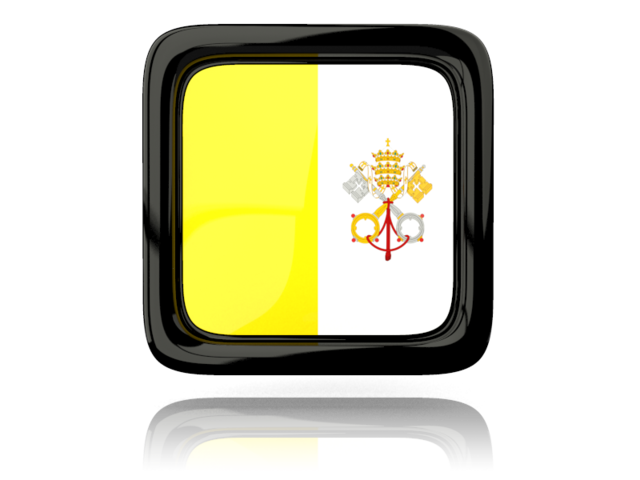 Square icon with reflection. Download flag icon of Vatican City at PNG format