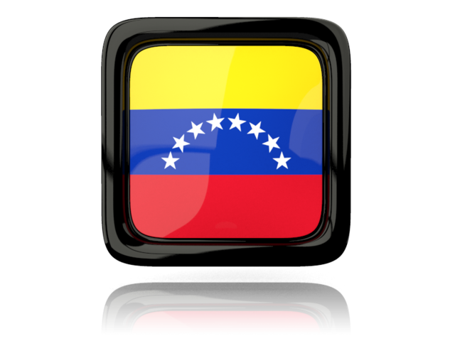 Square icon with reflection. Download flag icon of Venezuela at PNG format