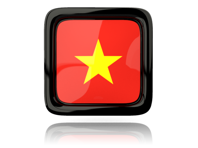 Square icon with reflection. Download flag icon of Vietnam at PNG format