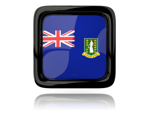 Квадратная иконка с отражением. Скачать флаг. Британские Виргинские острова
