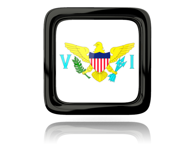 Square icon with reflection. Download flag icon of Virgin Islands of the United States at PNG format