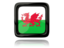Wales. Square icon with reflection. Download icon.