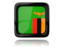 Zambia. Square icon with reflection. Download icon.