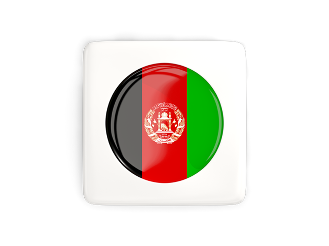 Square icon with round flag. Download flag icon of Afghanistan at PNG format