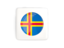 Aland Islands. Square icon with round flag. Download icon.