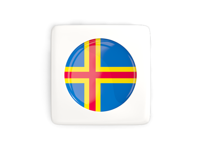 Square icon with round flag. Download flag icon of Aland Islands at PNG format