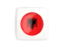 Albania. Square icon with round flag. Download icon.