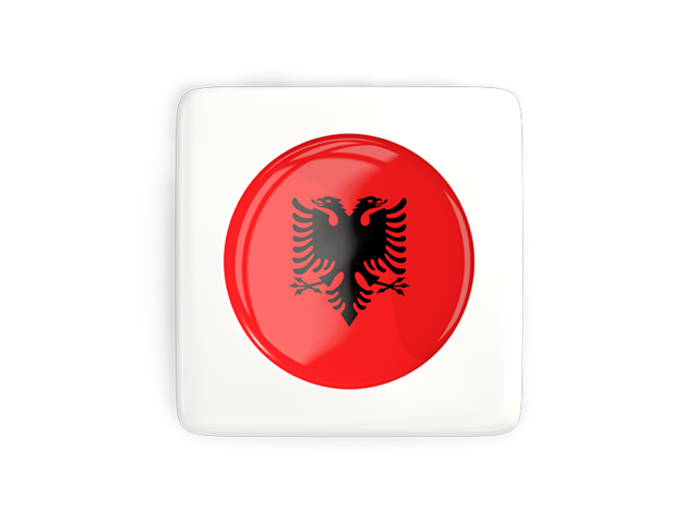 Square icon with round flag. Download flag icon of Albania at PNG format