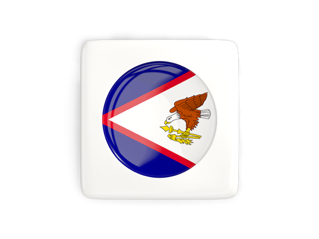 Квадратная иконка с круглым флагом. Скачать флаг. Американское Самоа