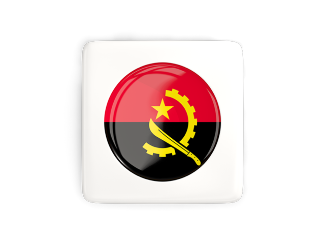 Квадратная иконка с круглым флагом. Скачать флаг. Ангола
