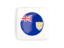 Anguilla. Square icon with round flag. Download icon.