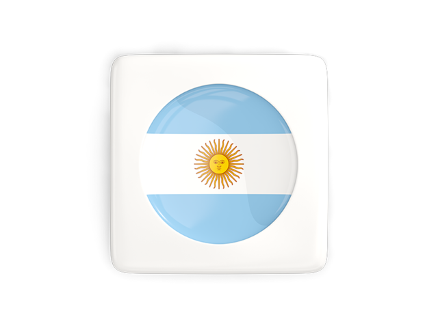 Квадратная иконка с круглым флагом. Скачать флаг. Аргентина