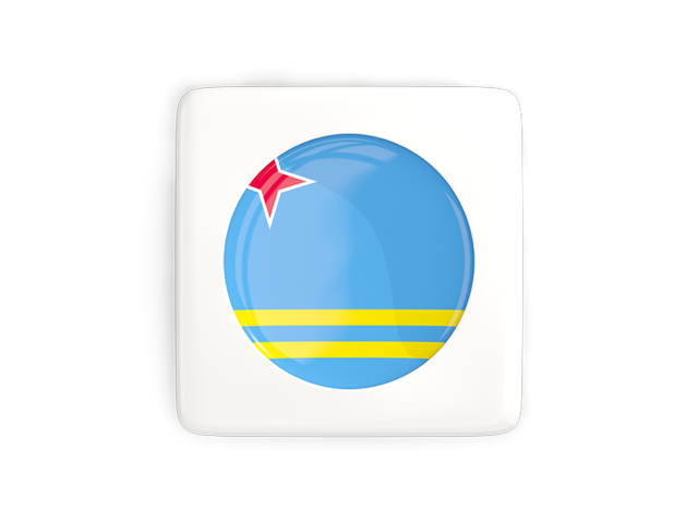 Square icon with round flag. Download flag icon of Aruba at PNG format