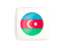 Azerbaijan. Square icon with round flag. Download icon.