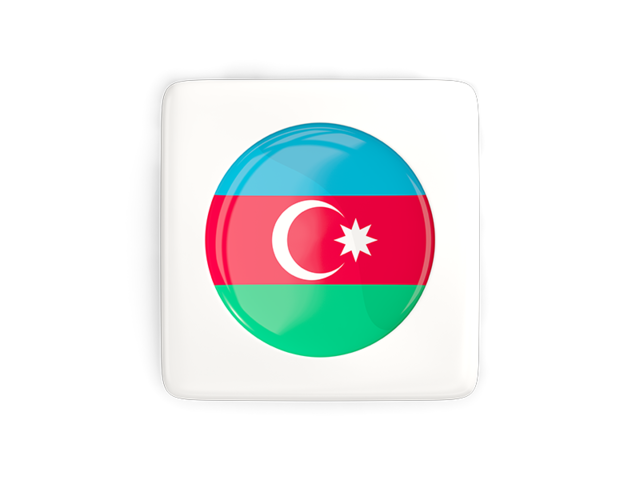 Square icon with round flag. Download flag icon of Azerbaijan at PNG format