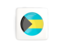 Bahamas. Square icon with round flag. Download icon.