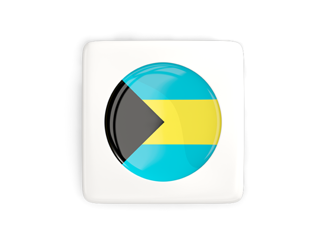 Квадратная иконка с круглым флагом. Скачать флаг. Багамские Острова