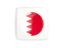 Bahrain. Square icon with round flag. Download icon.