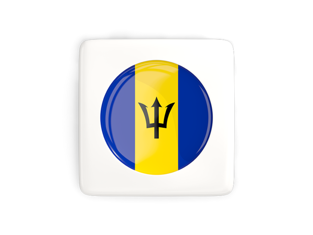 Square icon with round flag. Download flag icon of Barbados at PNG format