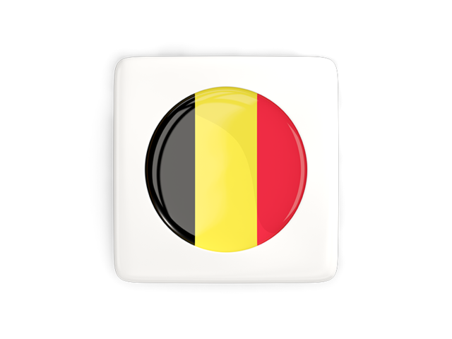 Квадратная иконка с круглым флагом. Скачать флаг. Бельгия