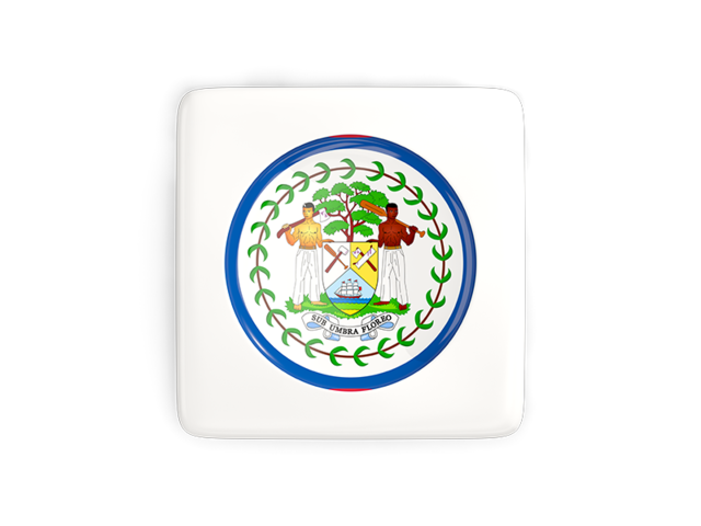 Square icon with round flag. Download flag icon of Belize at PNG format