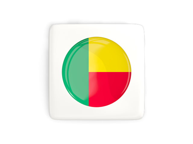 Square icon with round flag. Download flag icon of Benin at PNG format