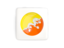 Bhutan. Square icon with round flag. Download icon.