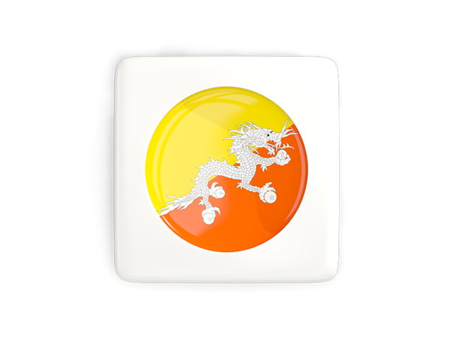 Square icon with round flag. Download flag icon of Bhutan at PNG format