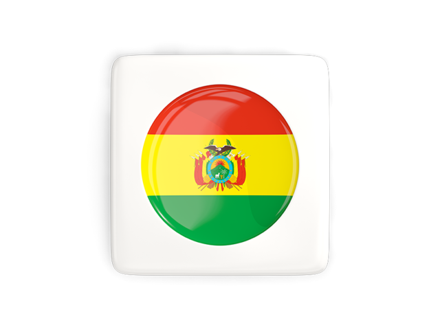 Квадратная иконка с круглым флагом. Скачать флаг. Боливия