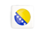 Bosnia and Herzegovina. Square icon with round flag. Download icon.