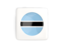 Botswana. Square icon with round flag. Download icon.