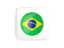 Brazil. Square icon with round flag. Download icon.