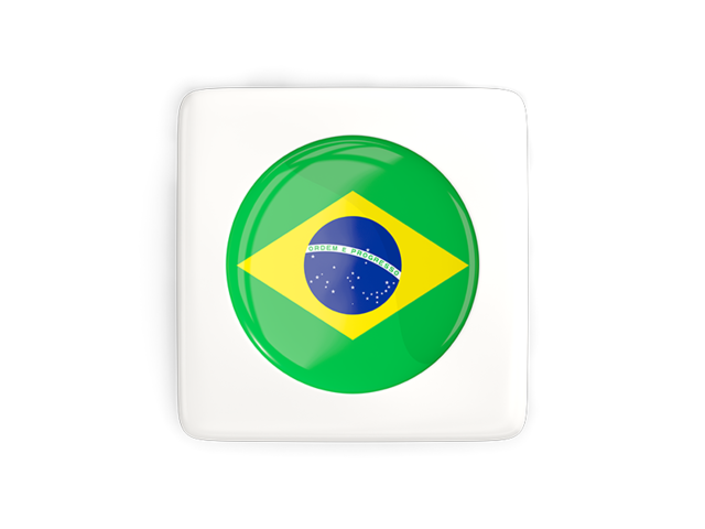 Квадратная иконка с круглым флагом. Скачать флаг. Бразилия