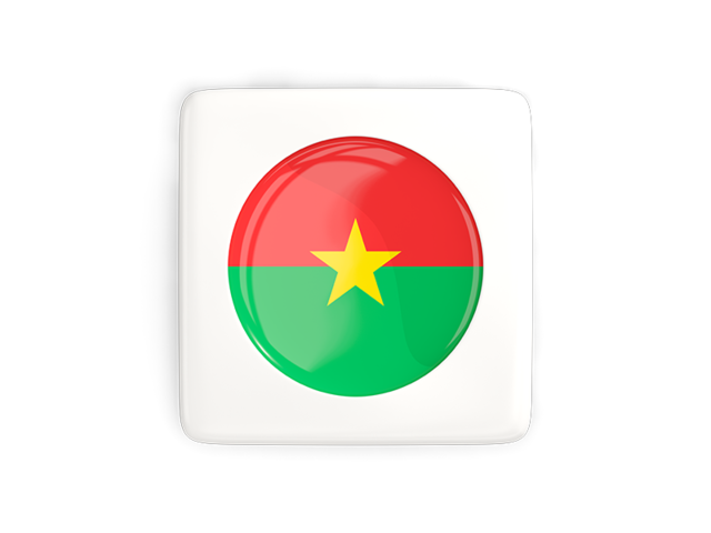 Квадратная иконка с круглым флагом. Скачать флаг. Буркина Фасо