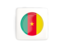 Cameroon. Square icon with round flag. Download icon.