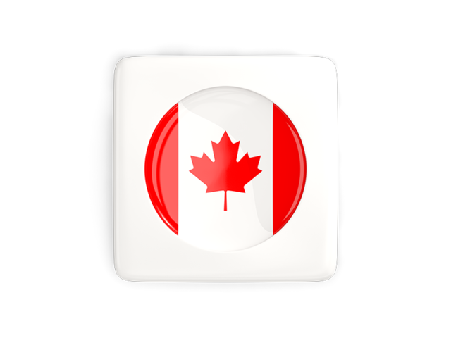 Квадратная иконка с круглым флагом. Скачать флаг. Канада