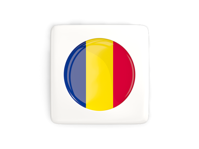 Square icon with round flag. Download flag icon of Chad at PNG format
