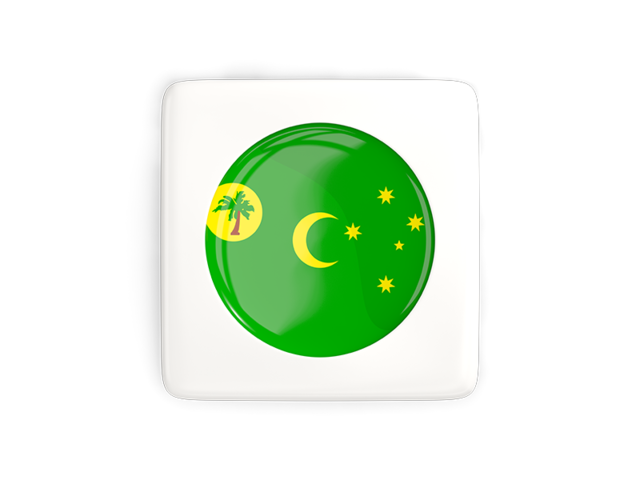 Square icon with round flag. Download flag icon of Cocos Islands at PNG format