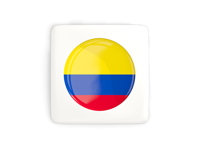 Квадратная иконка с круглым флагом. Скачать флаг. Колумбия