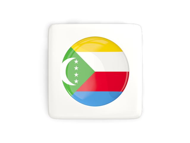 Square icon with round flag. Download flag icon of Comoros at PNG format