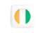 Cote d'Ivoire. Square icon with round flag. Download icon.