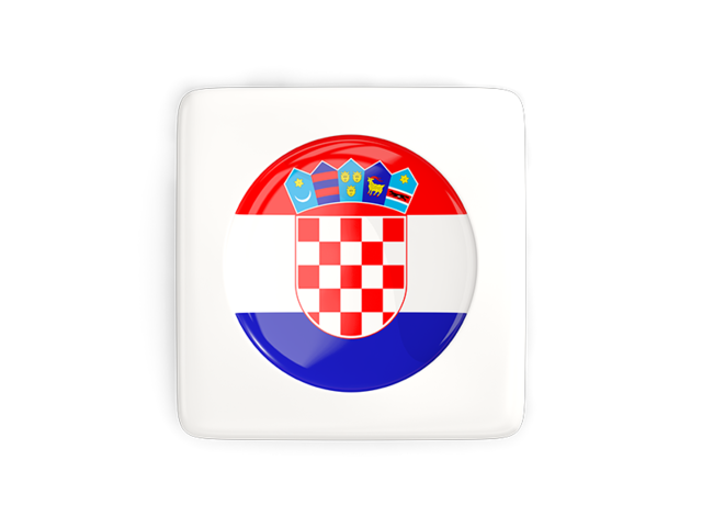 Квадратная иконка с круглым флагом. Скачать флаг. Хорватия