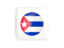 Cuba. Square icon with round flag. Download icon.