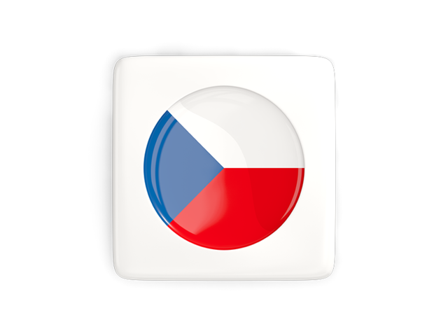 Square icon with round flag. Download flag icon of Czech Republic at PNG format