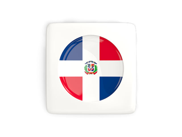 Квадратная иконка с круглым флагом. Скачать флаг. Доминиканская Республика