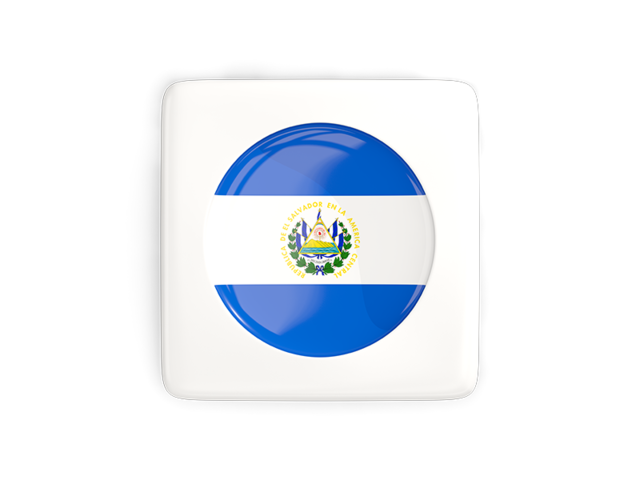 Квадратная иконка с круглым флагом. Скачать флаг. Сальвадор